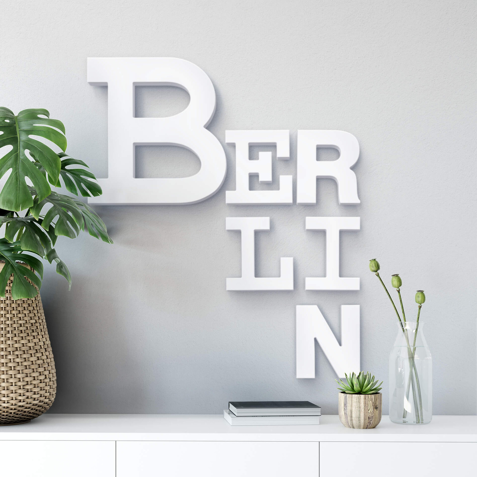 Straße In Berlin Kurzwort 6 Buchstaben Dekobuchstaben Berlin mixed - 3D Buchstaben als Dekoration | wall-art.de