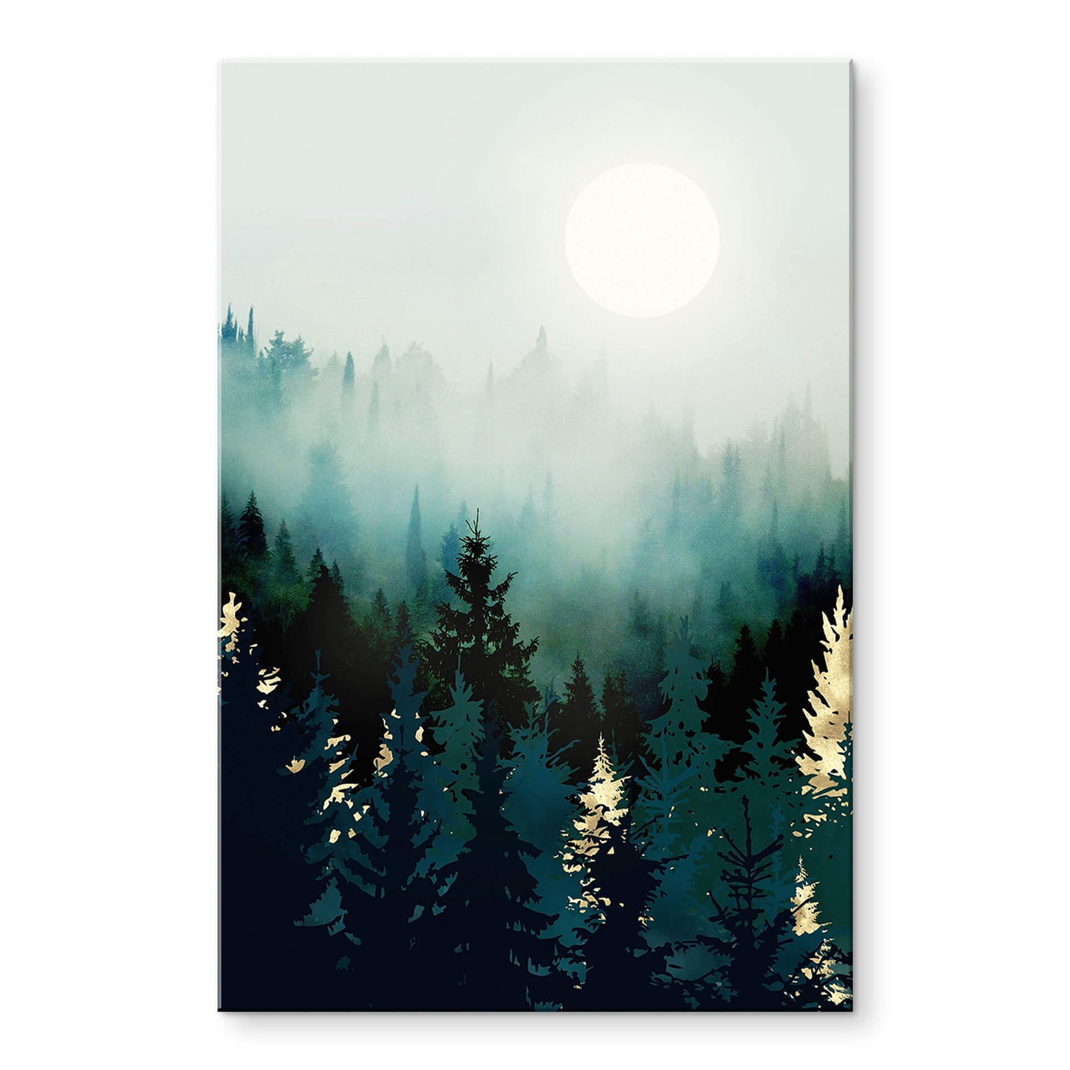 Tableau Décoratif Sur Verre Acrylique – Paysage Montagne Fleurs – 125x50 Cm – Style Moderne
