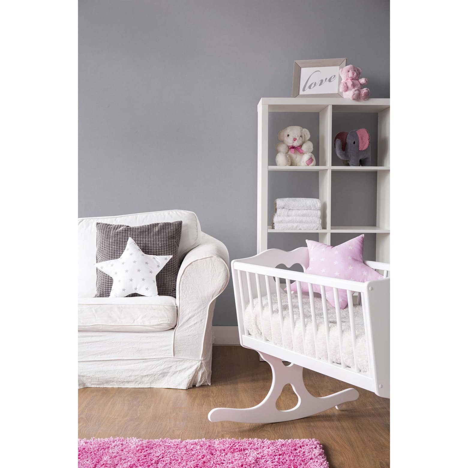 Neutral unit wallpaper for children's room Smooth and grey wall design