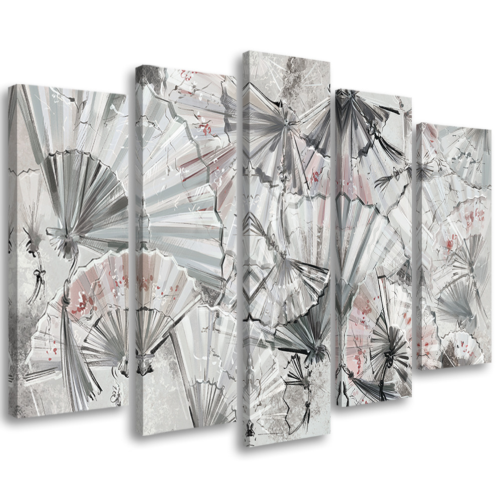 5 delt L rredstryk Japanske Vifter Wall art dk 5-delt-l-rredstryk-japanske-vifter-wall-art-dk