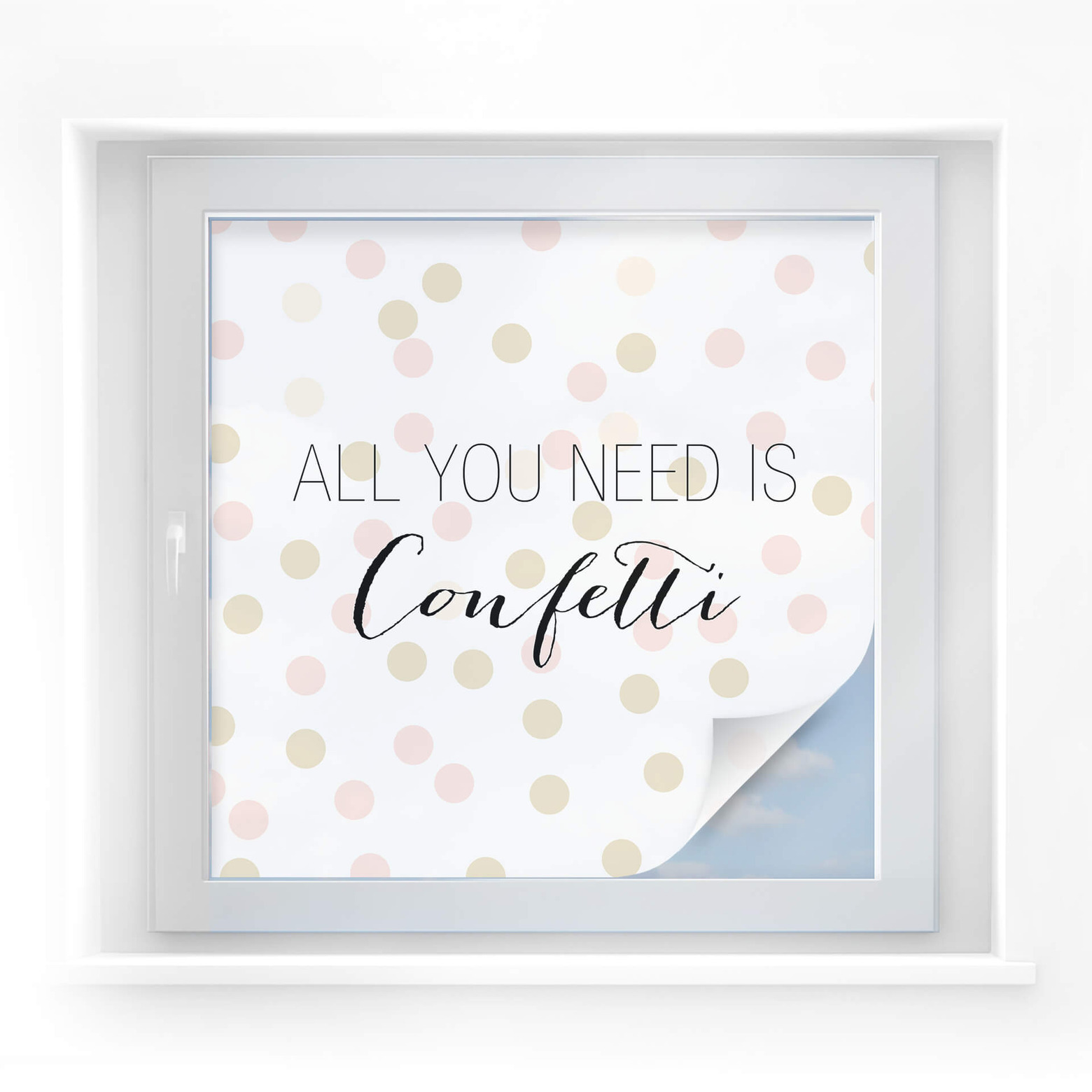 Raamfolie Confetti & Cream Love wallart.nl