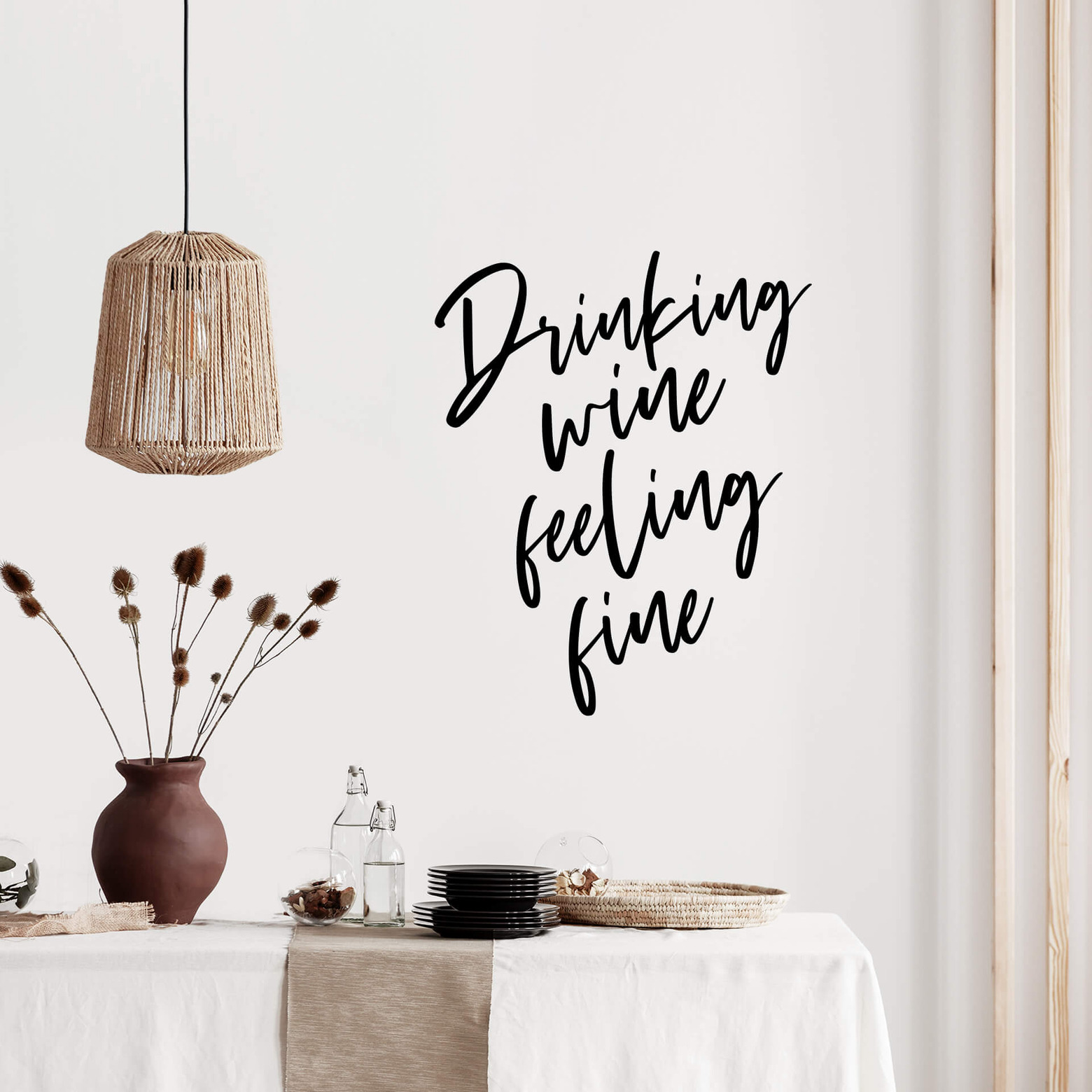 Wandtattoo Drinking wine feeling fine wallart.de
