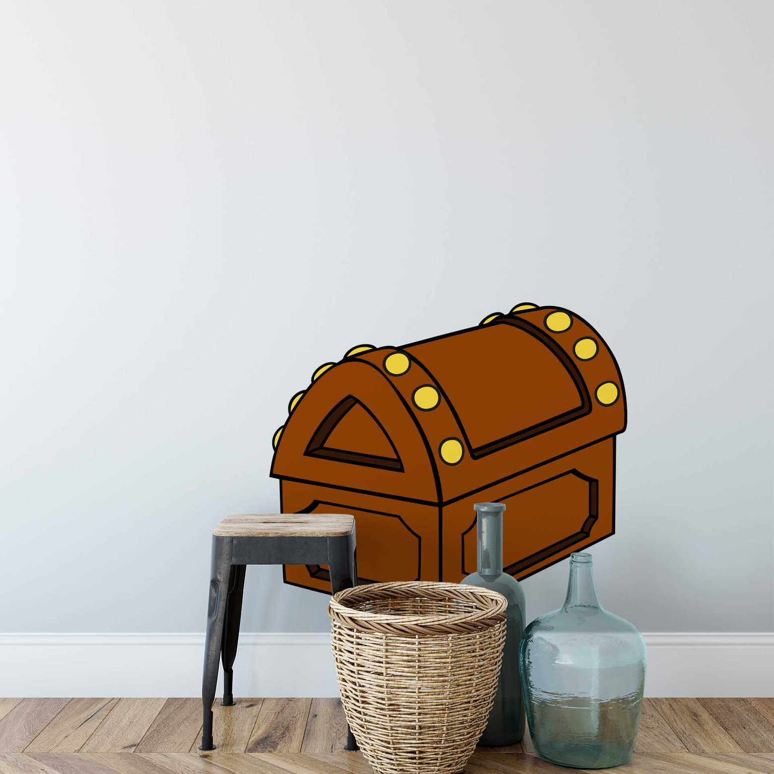 Vicky the Viking Treasure Chest Wall Sticker 20x18cm