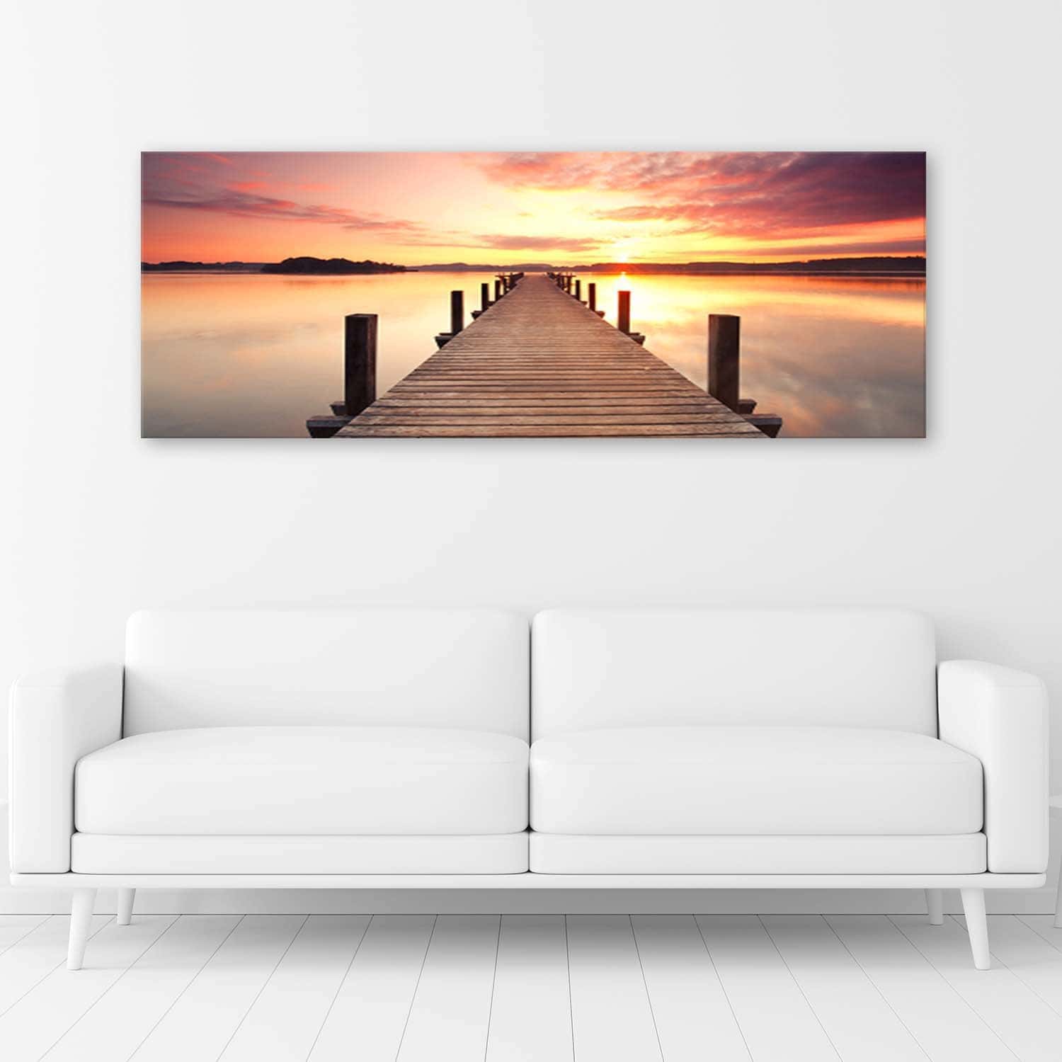 Quadro Su Tela Panther Print – Onde E Orme Al Tramonto – 18x12 Pollici (45x30 Cm) – Stampe Artistiche Da Parete