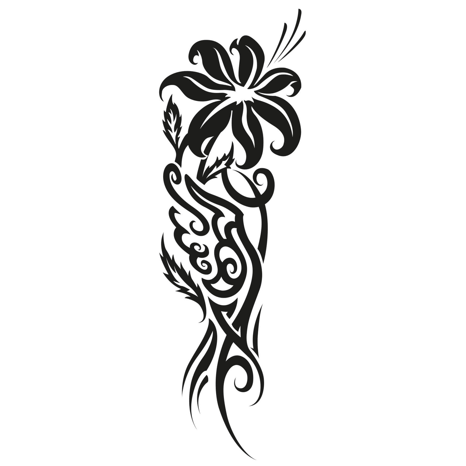 Wandtattoo „Gekko Tribal“ 120x50 Cm In Anthrazit – Selbstklebend & Abziehbar