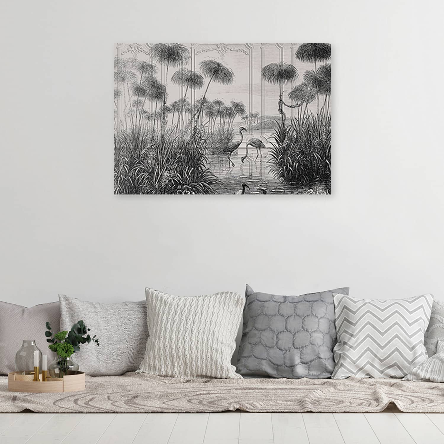 Tableau Photo Sur Toile 140x70 Cm - Motif Oiseaux Sur Branche Style Moderne