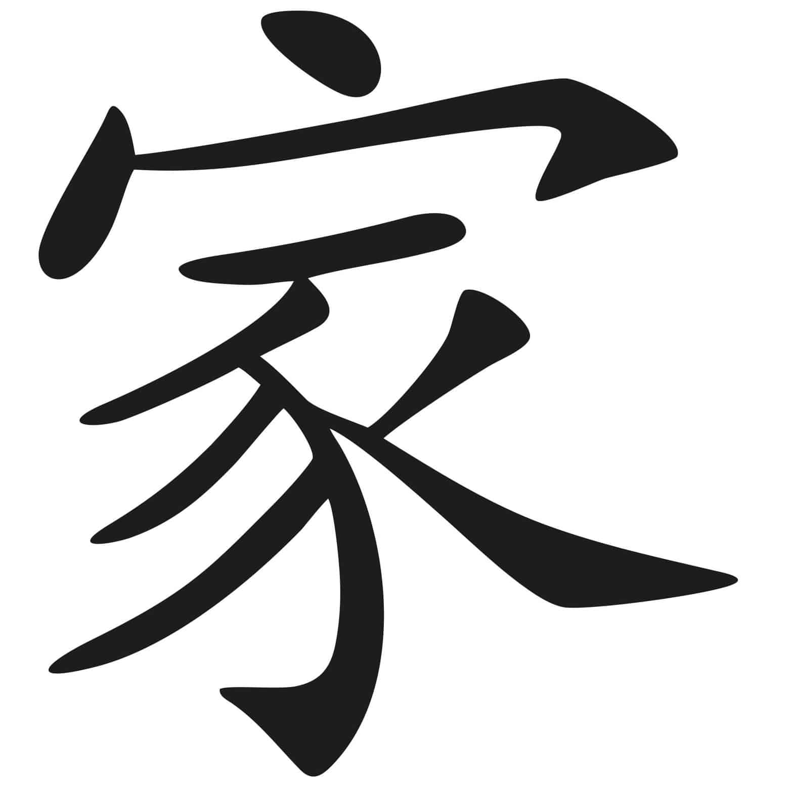 Chinesische Zeichen und Schriften als Wandtattoo Wandtattoo Chinesisches Zeichen - Familie 02 | wall-art.de