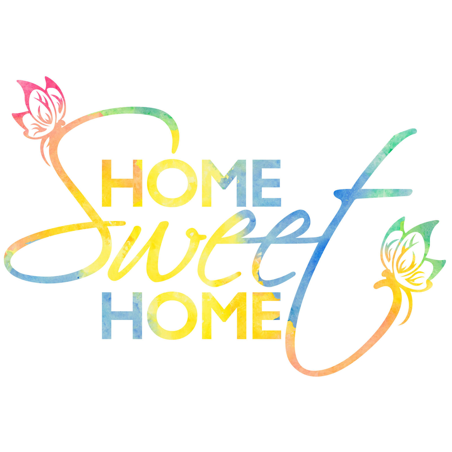 Watercolour Home sweet Home Wall sticker