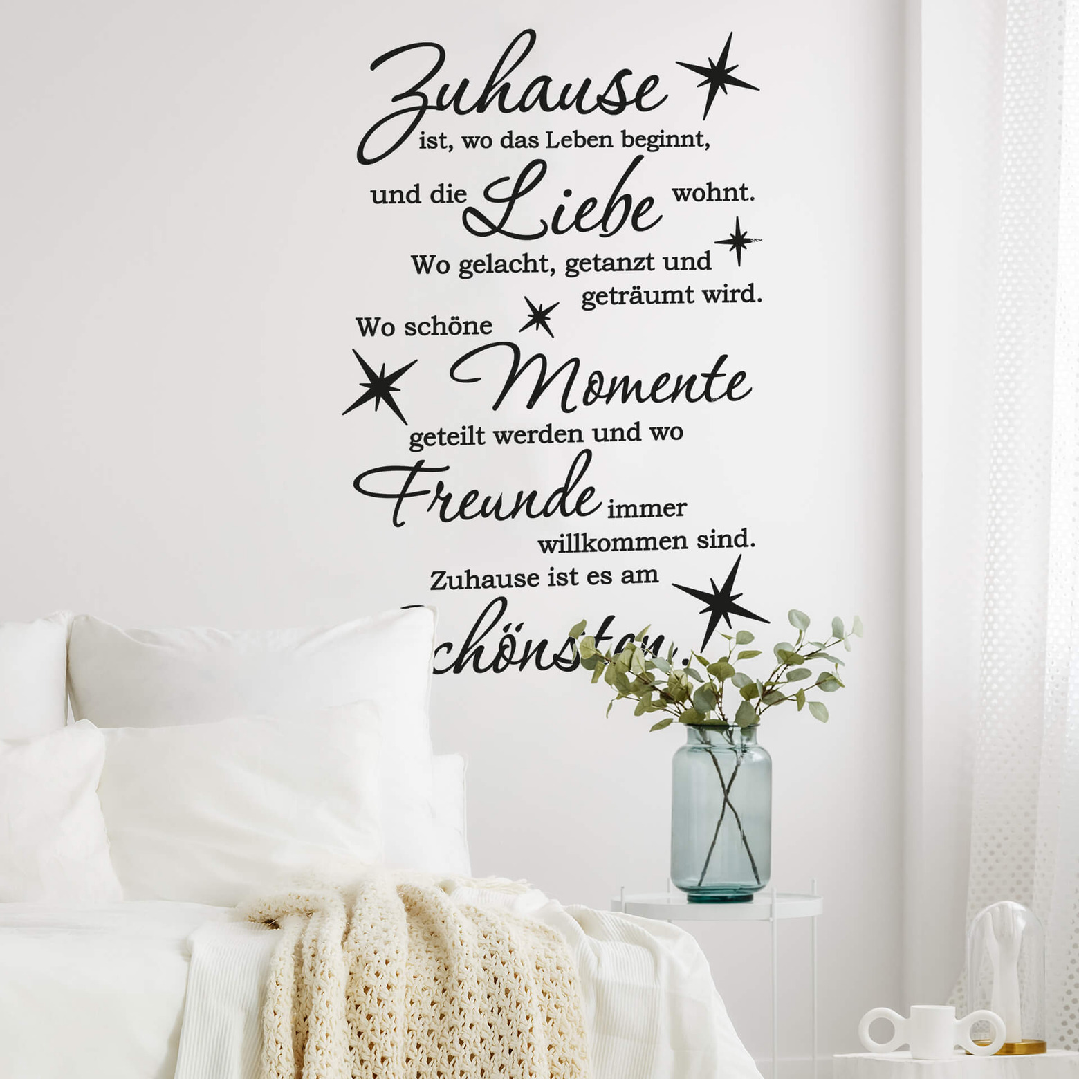 Produktdetails - Wandtattoo Zuhause ist wo die Liebe wohnt Wandtattoo - Zuhause ist wo das Leben beginnt | wall-art.de