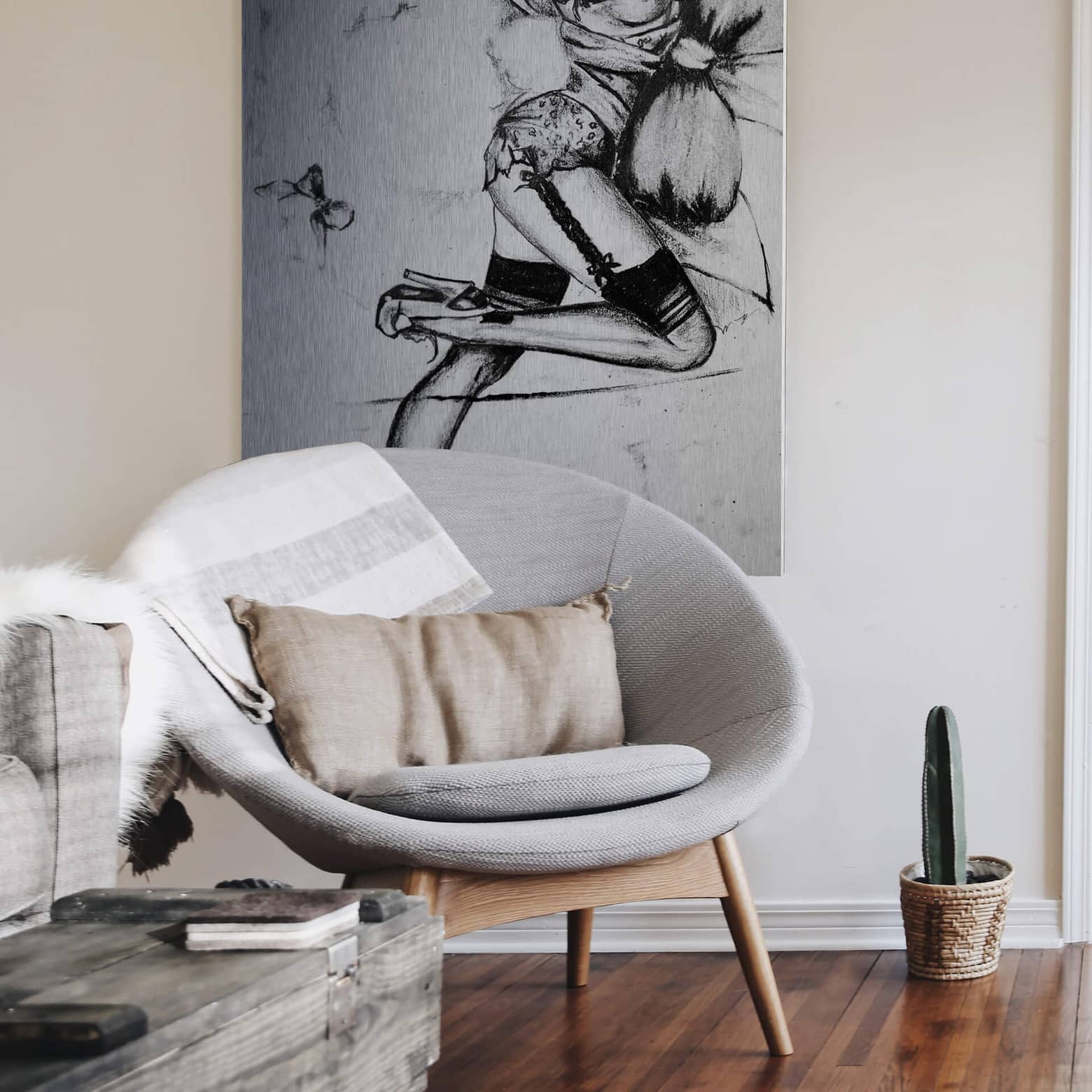 Tableau en aluDibond Séduisante pinup wallart.fr