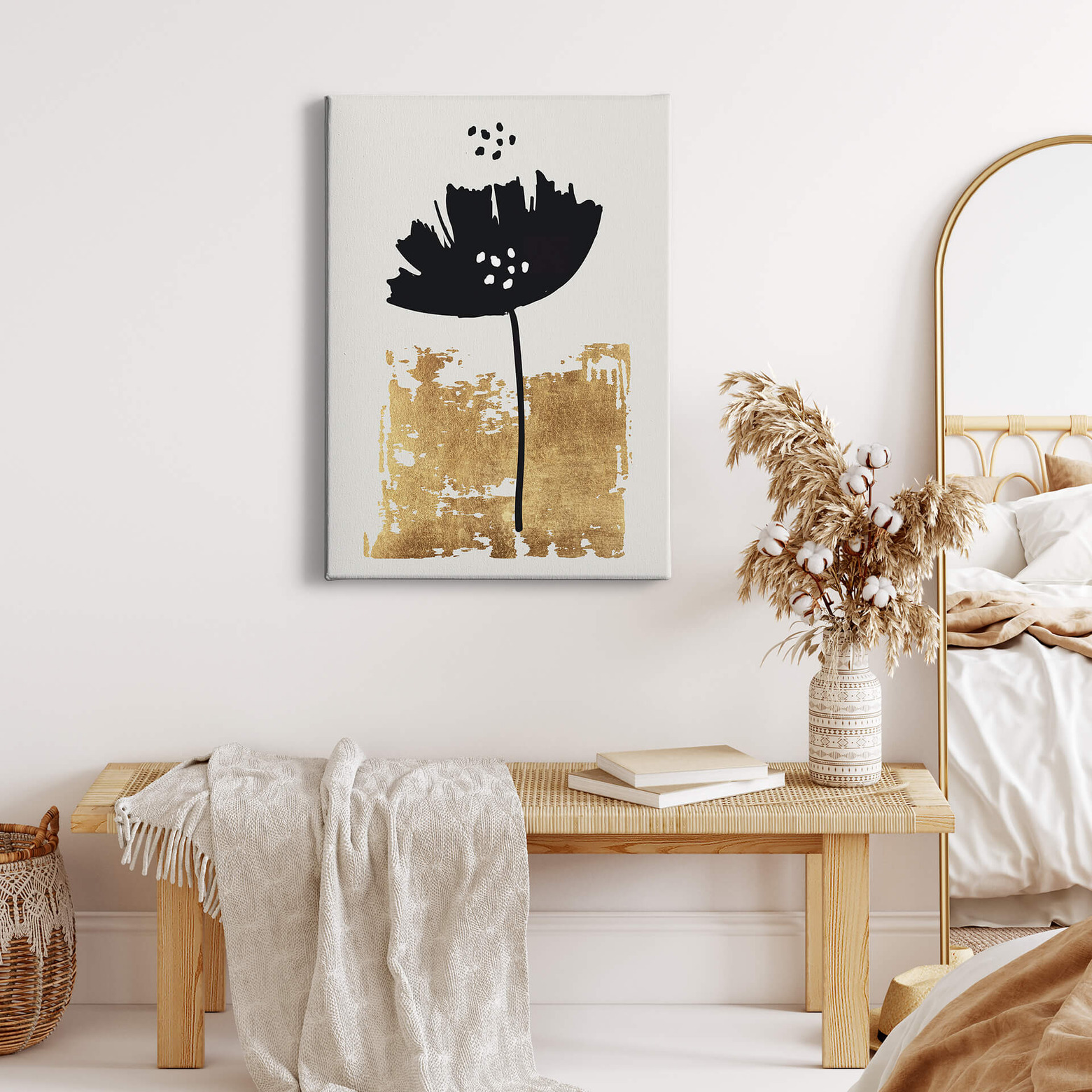 Canvas Print Kubistika Black Flower
