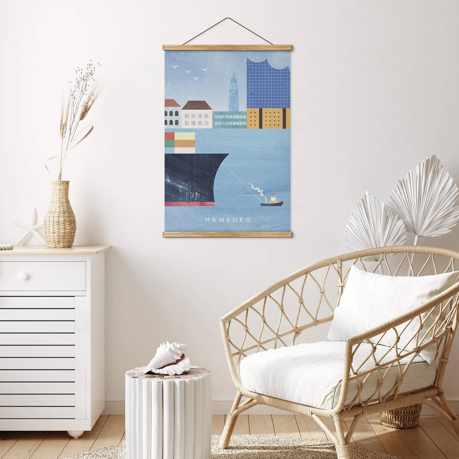 Textile poster Rivers Hamburg