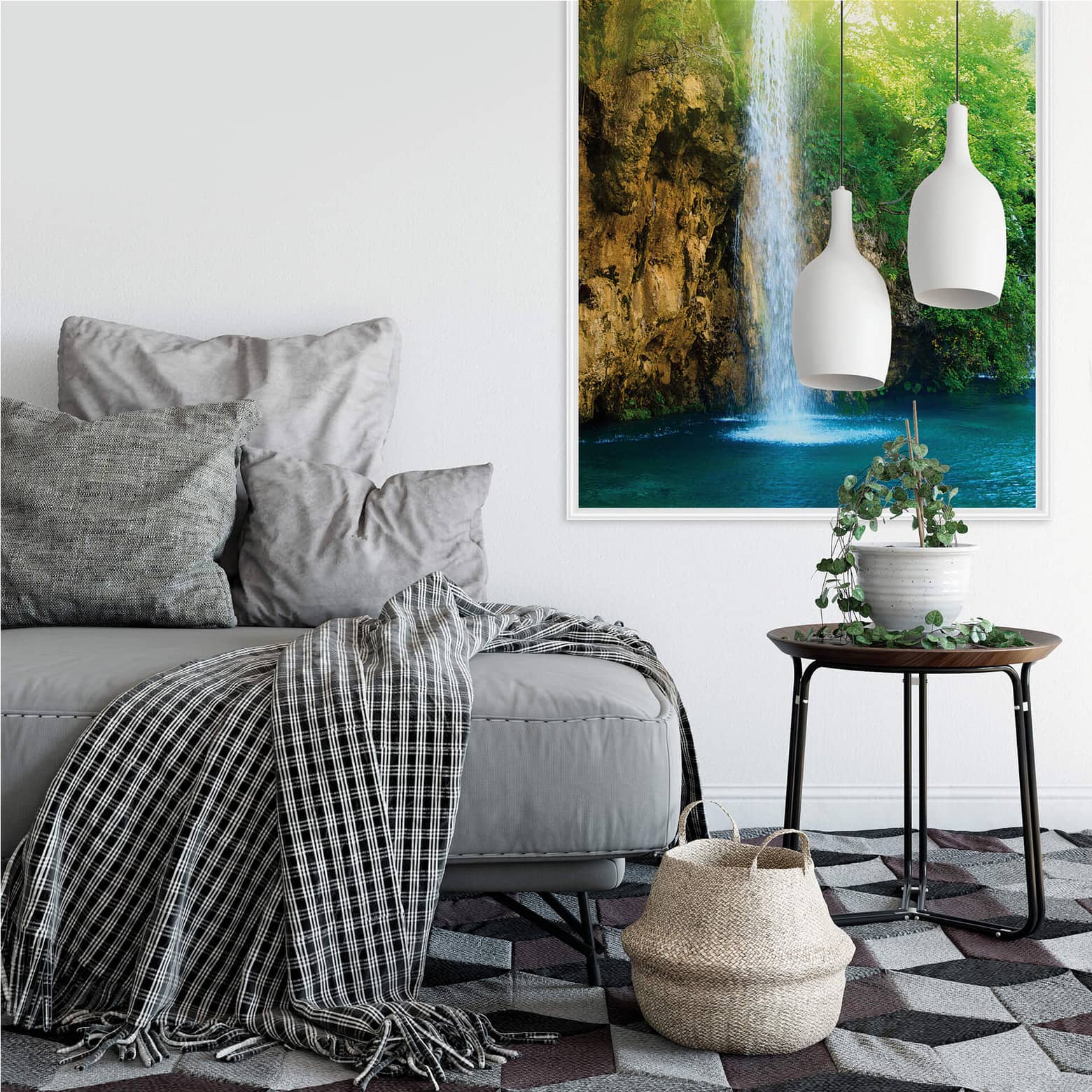 Zelfklevende Poster Blue Waterfall wallart.nl