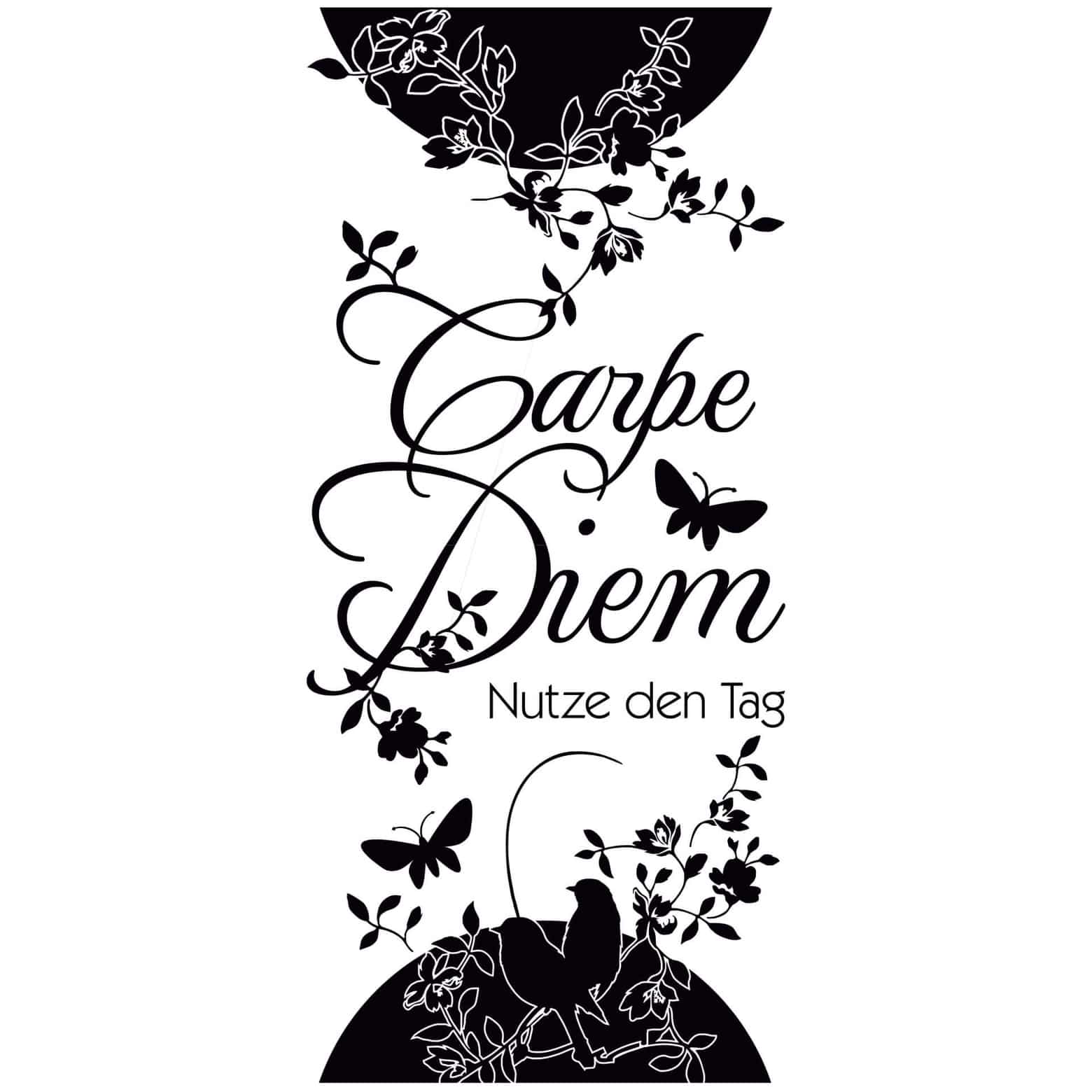 Wandtattoo 'Carpe Diem' – 115cm X 99cm, In Grau & 39 Weiteren Farben, Selbstklebend Aus Vinyl