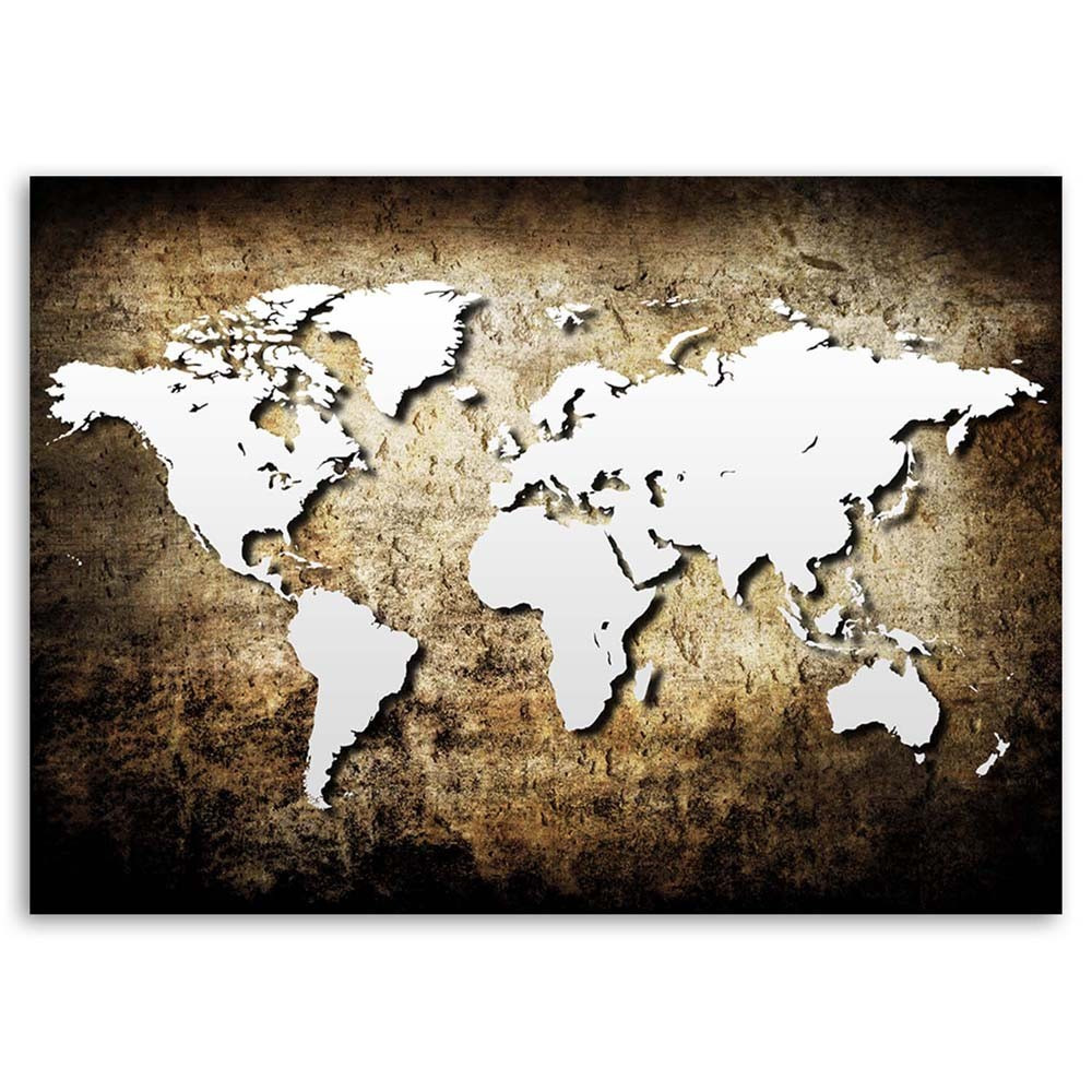 Islandburner Tableau Sur Toile Carte Du Vieux Monde Vintage Cadre Affiche Poster Murale Tableaux Marron  F102aa4c C561 565d B089 72103847b12b