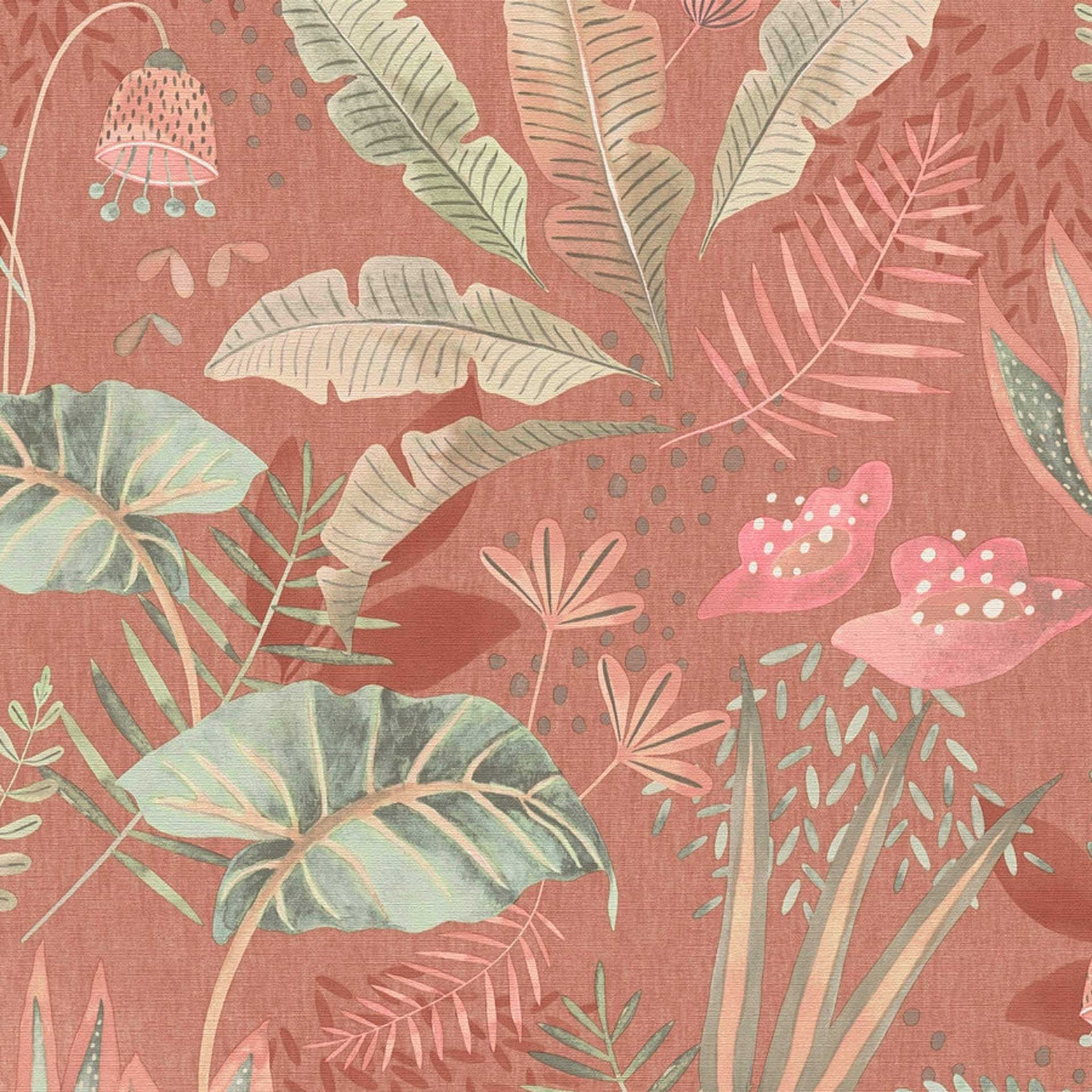 nonwoven wallpaper with mixed leaves colourful floral wallpaper