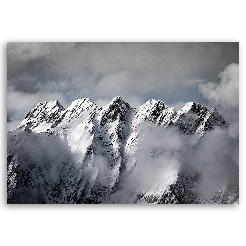 Tableau Toile ARTTOR 150x100cm - Impression Montagnes Ski Hiver - Décoration Murale