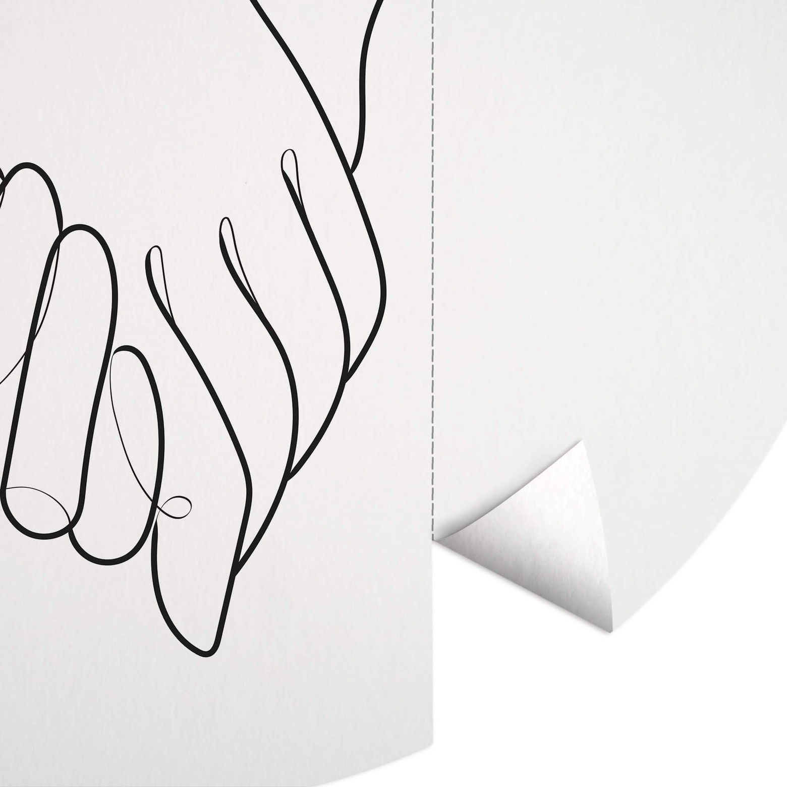 Behangcirkel 1X Studio Line Art Hand in Hand wallart.nl