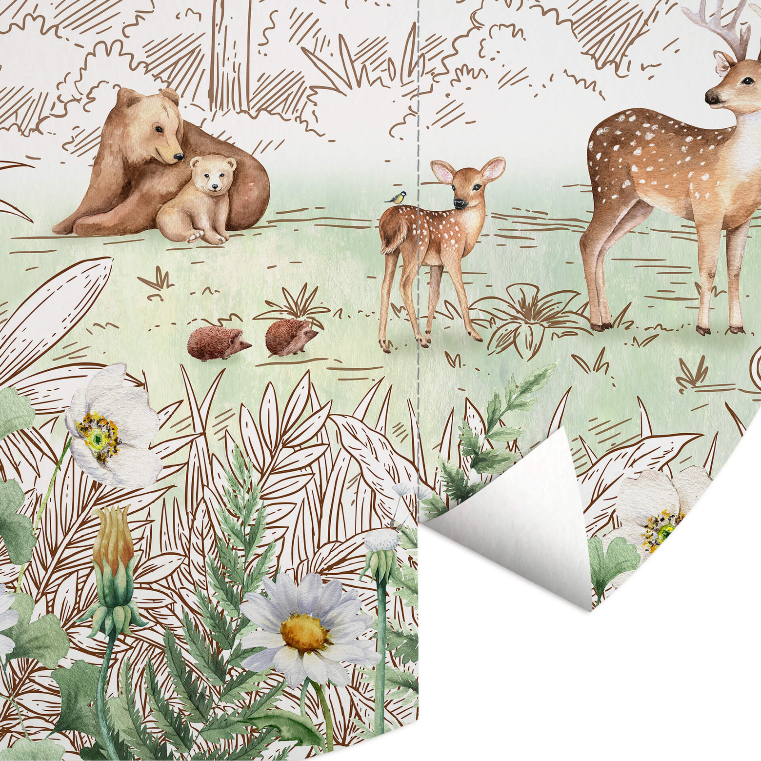 Round wallpaper Kikki Belle Forest Friends