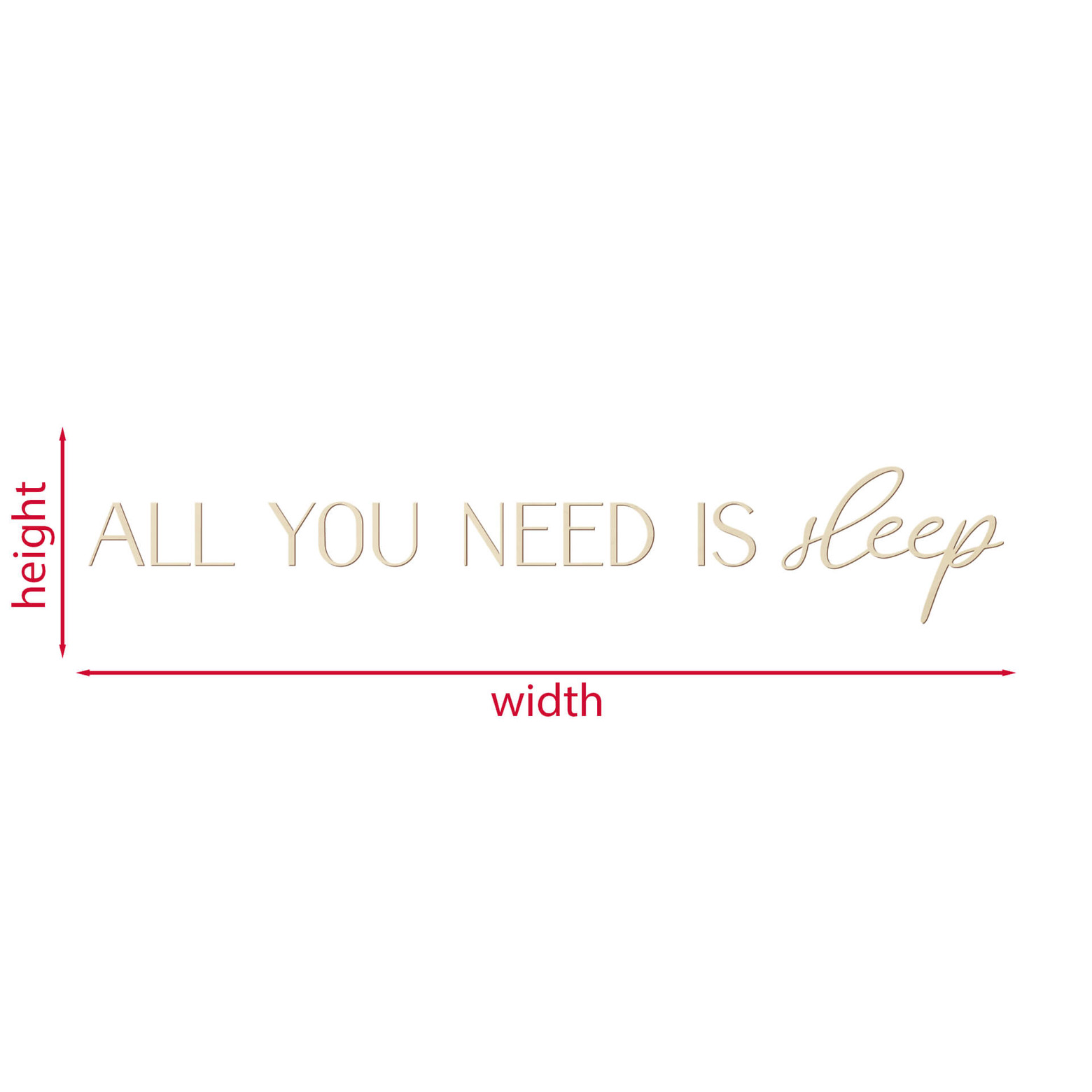KLEINLAUT 3D-Schriftzug „All You Need Is Love“ – 11x8,5 Cm, Aus Holz, 32 Farben Zur Auswahl