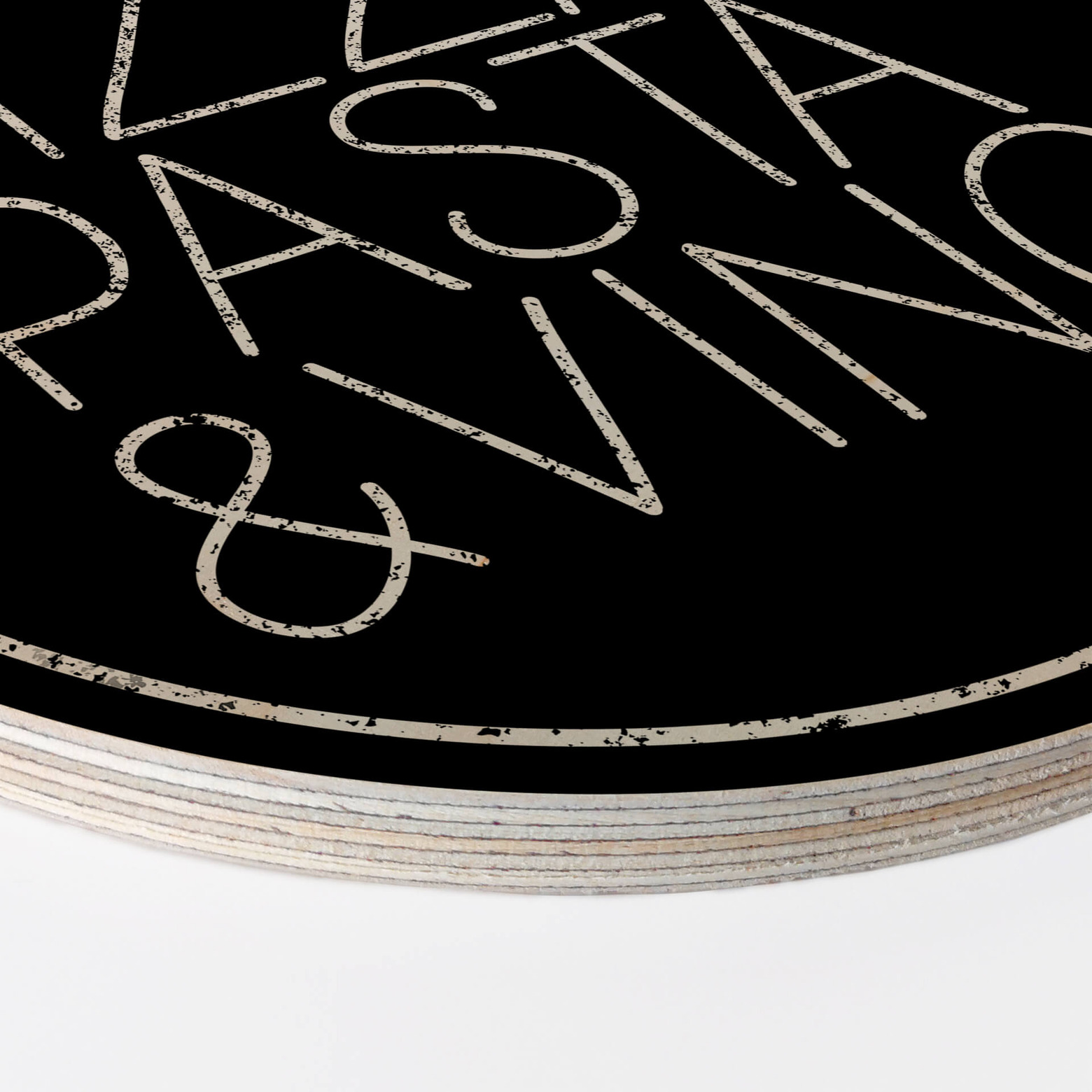 Wall Circle Wood Pizza Pasta & Vino (black)