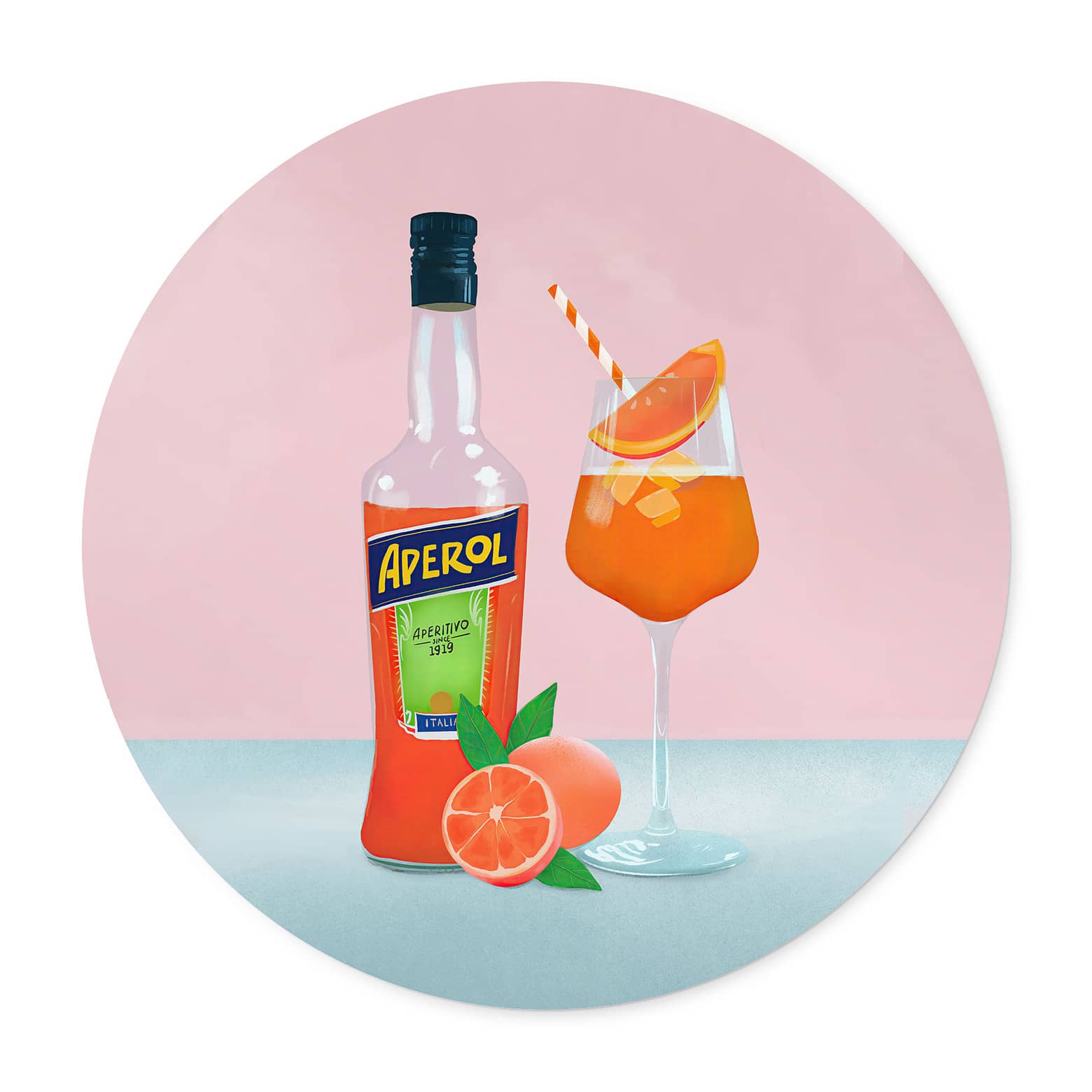 Tablier Aperol Spritz Orange – 80x70 Cm – Style Apéro Fête – Cadeau Fan D’Aperol Parfait
