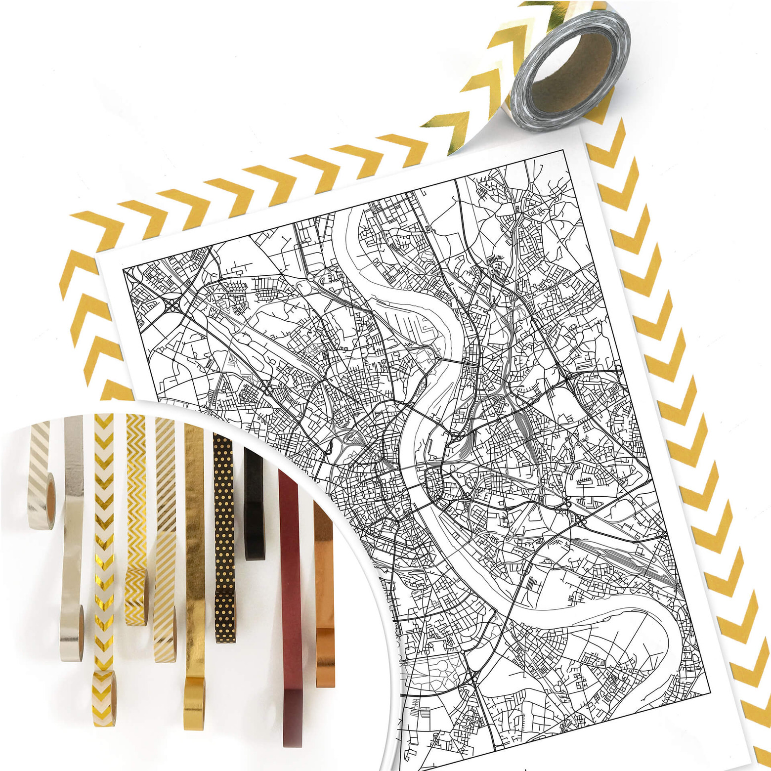 Poster Stadtplan Köln | wall-art.de