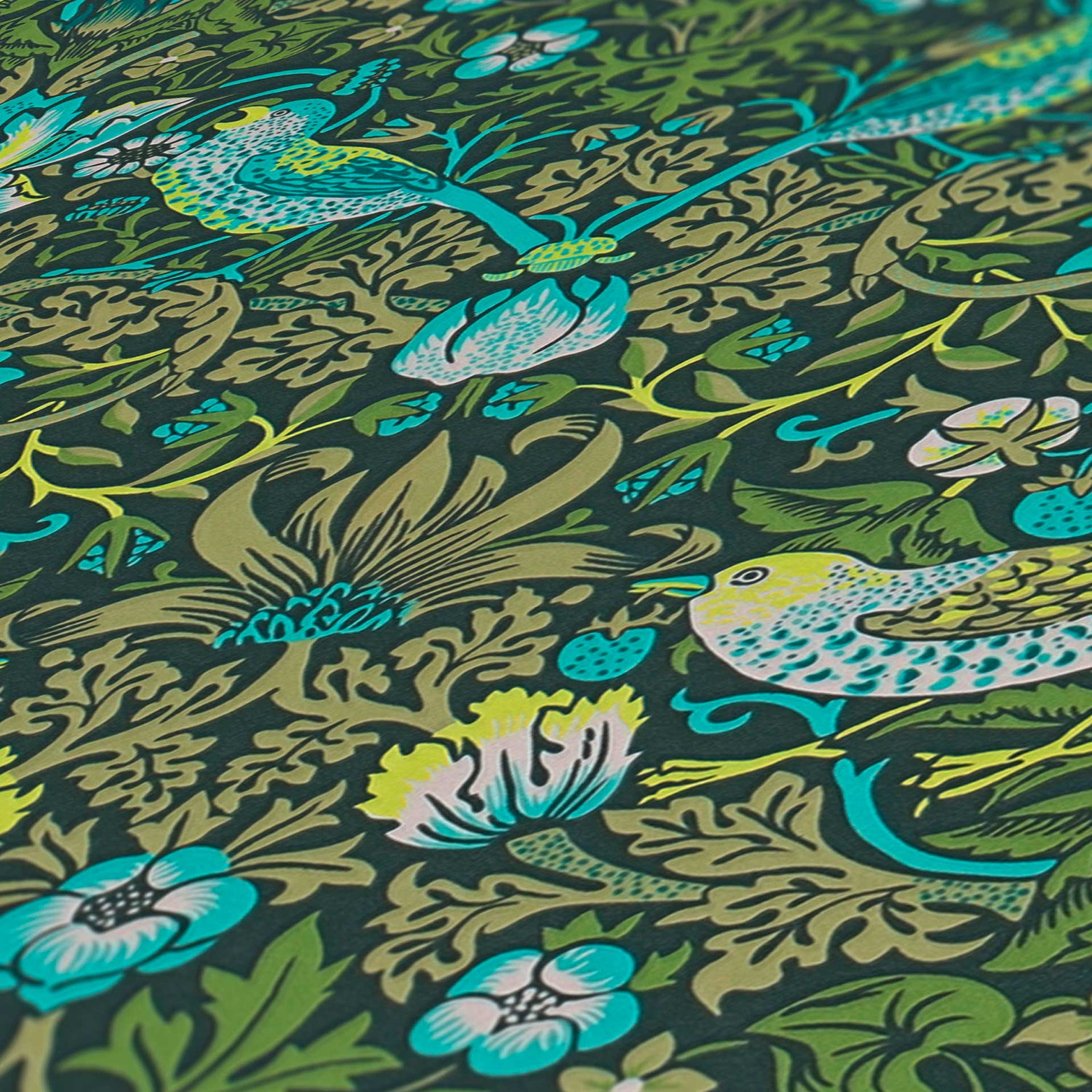 nonwoven wallpaper with flower pattern green blue wallpaper with