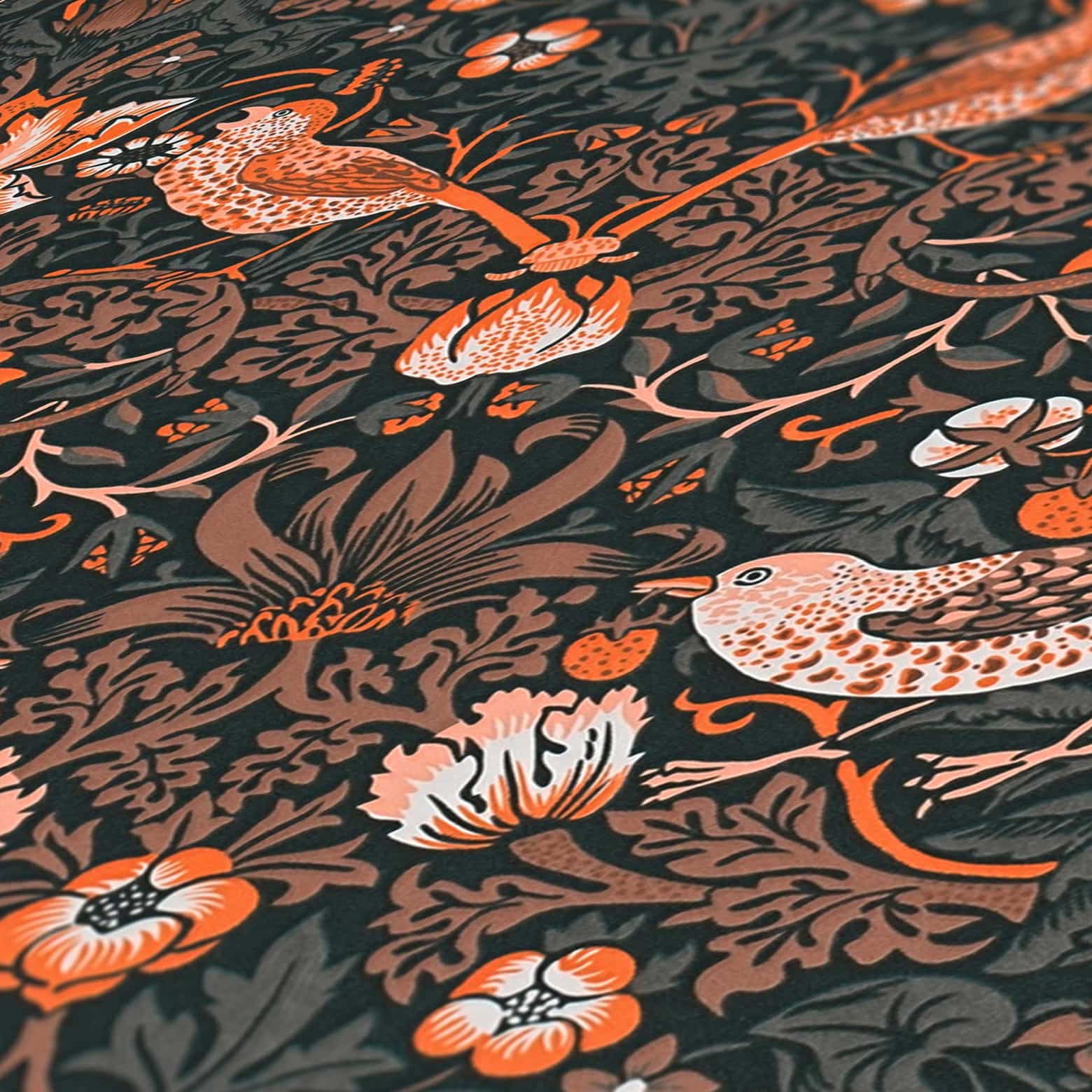 Rasch Behang 795011 - Florale vliesbehang met kleine bloemen en bladeren in groen, roze en oranje - 10,05 m x 0,53 m (l x b