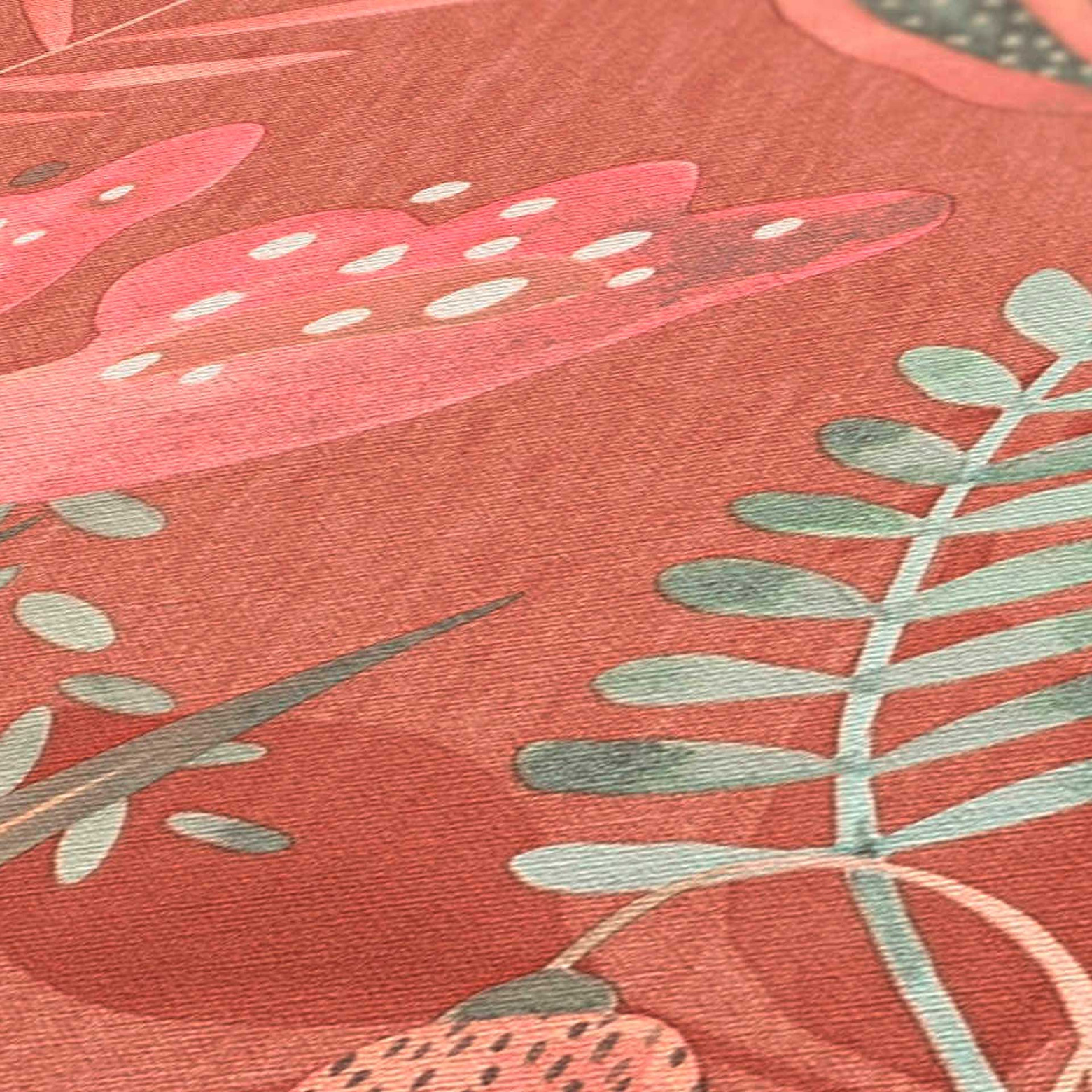 nonwoven wallpaper with mixed leaves colourful floral wallpaper