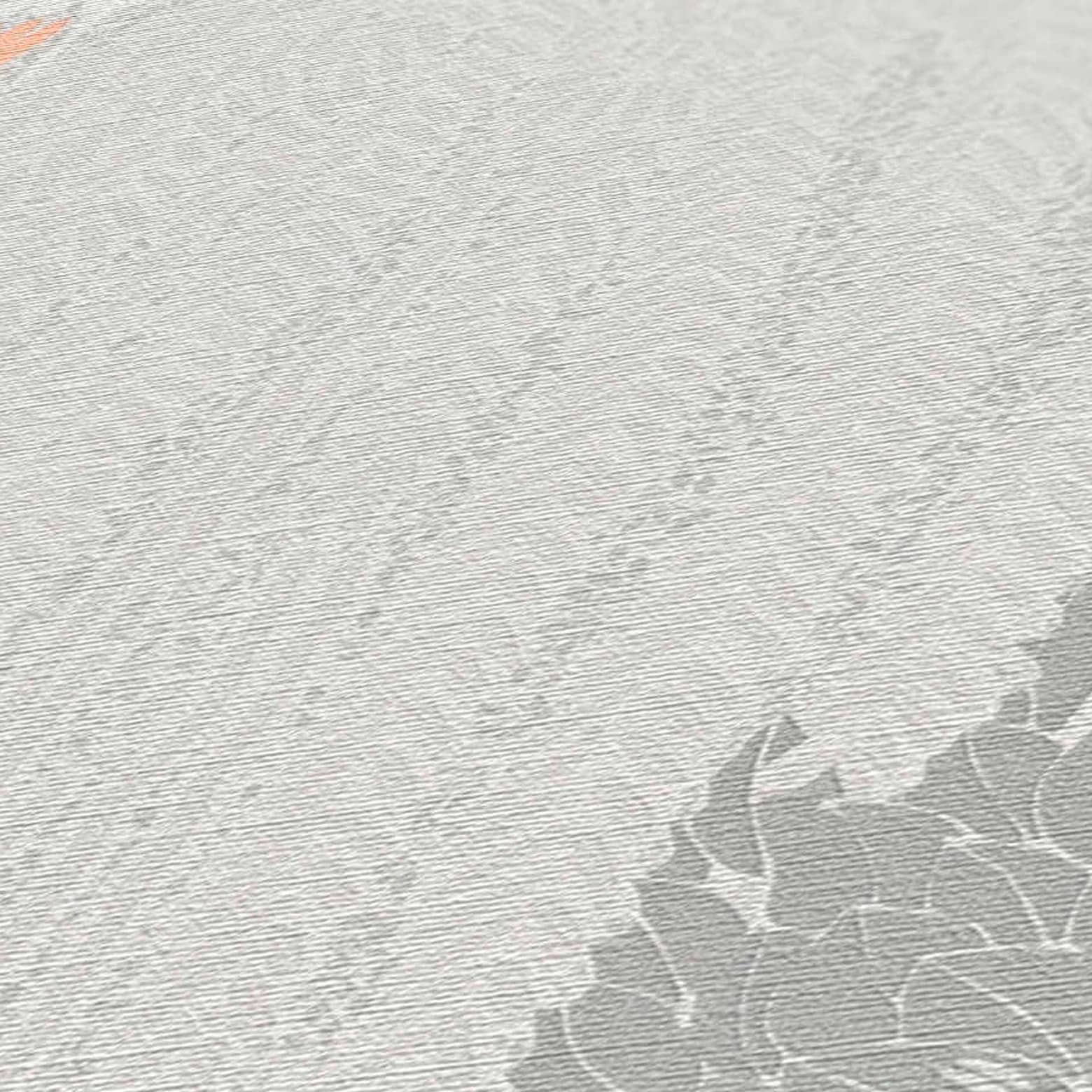 patterned wallpaper with forest motifs grey white wallpaper with orange accents