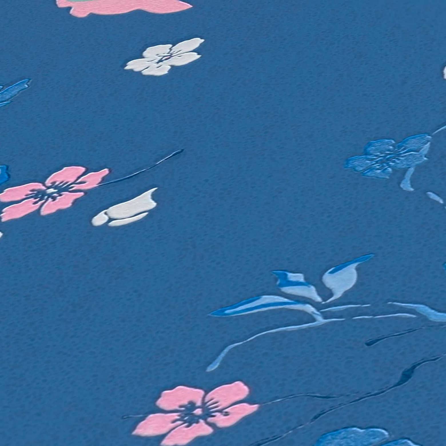 wallpaper peacock blue pink flowers wallpaper designer wallpaper