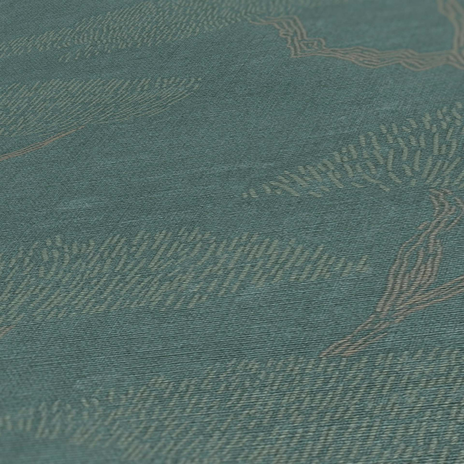 wallpaper forest petrol blue - vintage non-woven wallpaper trees