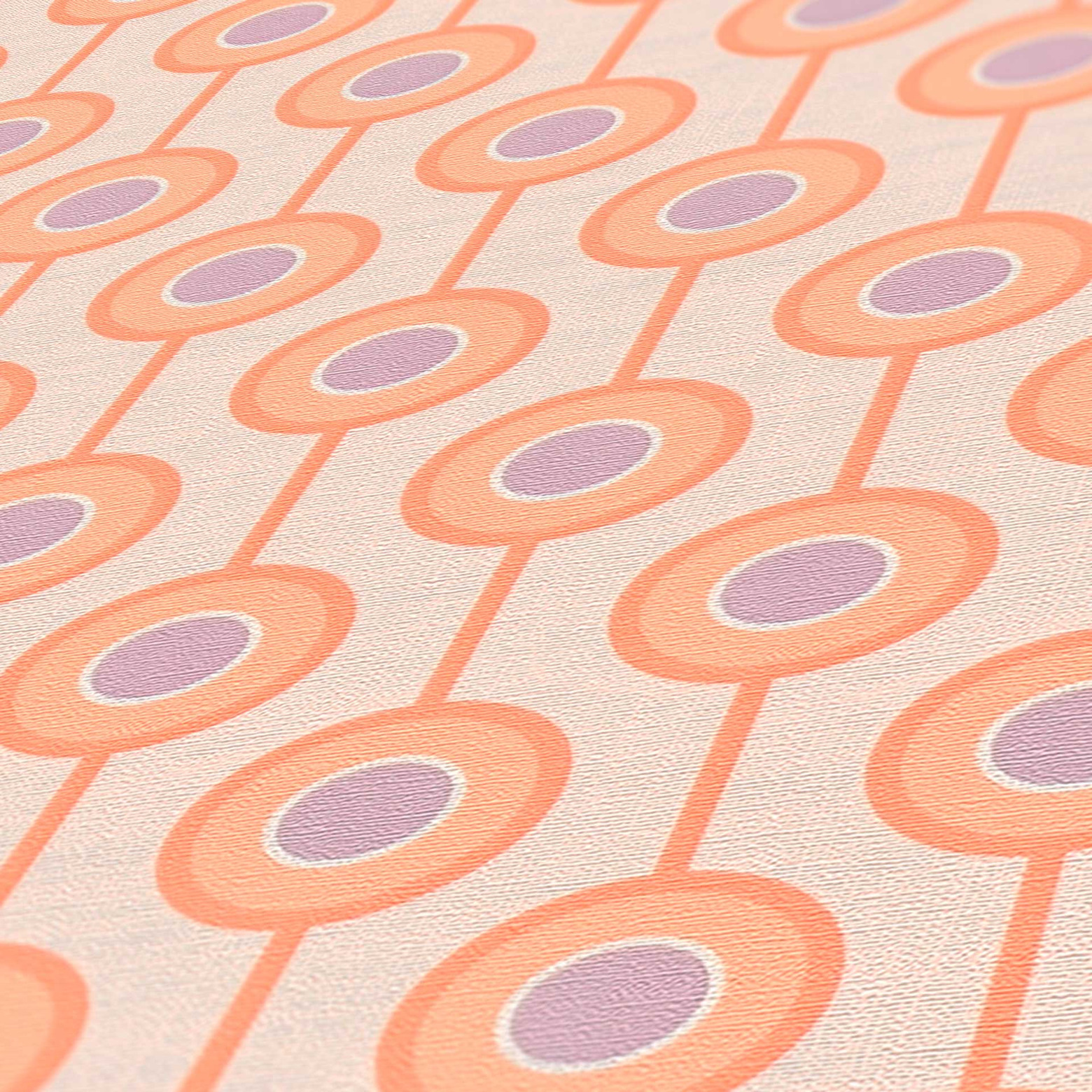 retro look wallpaper with dots beige orange nonwoven wallpaper with