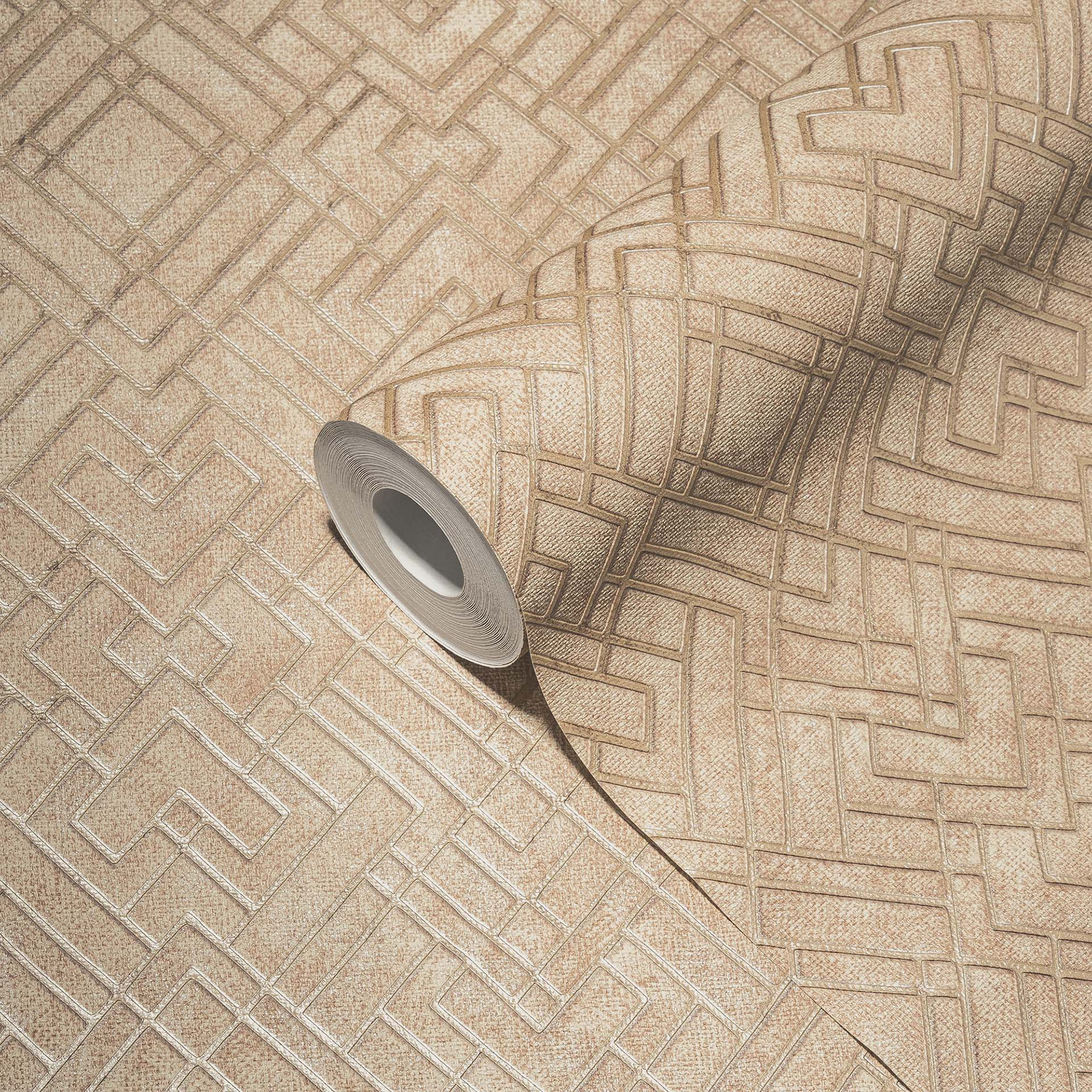Betonlook behang beige - modern Vliesbehang in gipslook