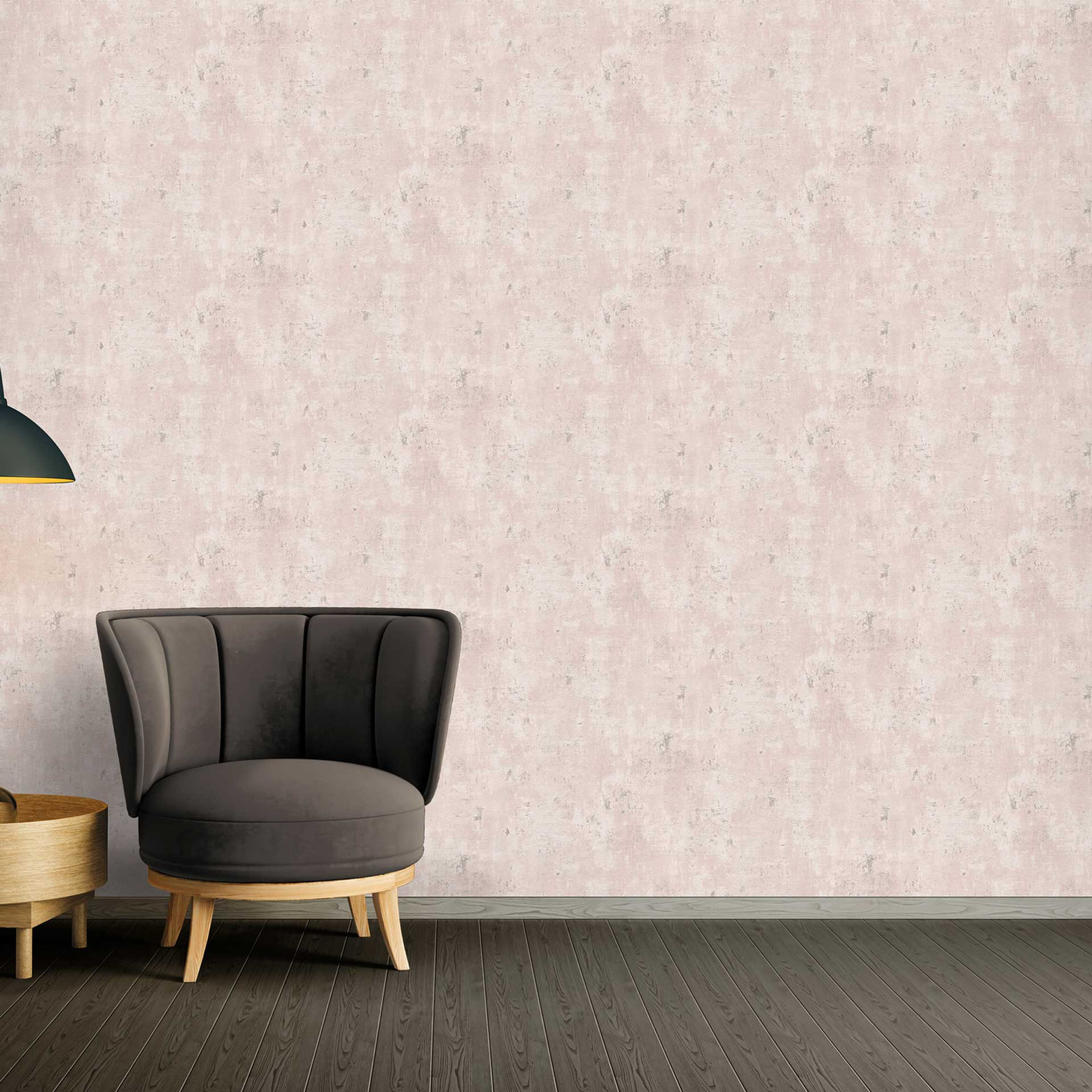 Washed nonwoven wallpaper in soft white soft design for soothing