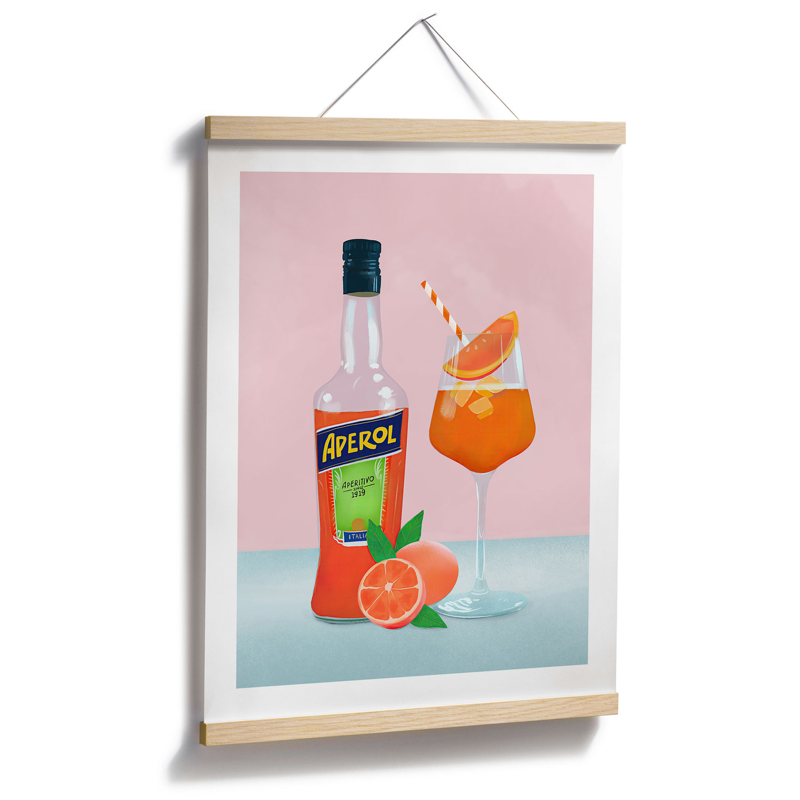 Aperol Spritz Poster Retro Pink für Küche von MedArt - Fy