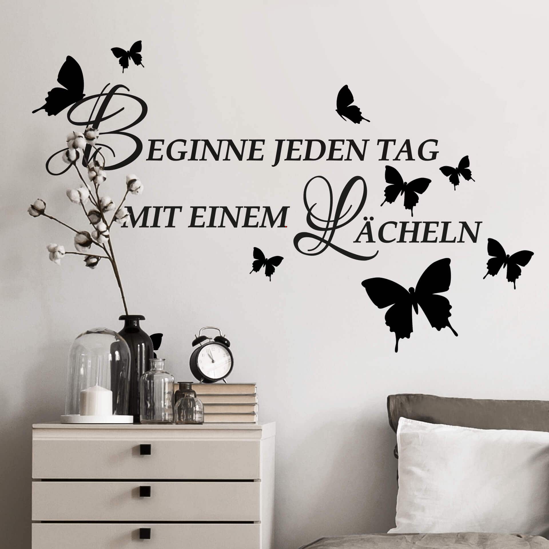 Beginne Jeden Tag Mit Einem Lächeln Sprüche Wandtattoo Beginne jeden Tag mit einem Lächeln | wall-art.de