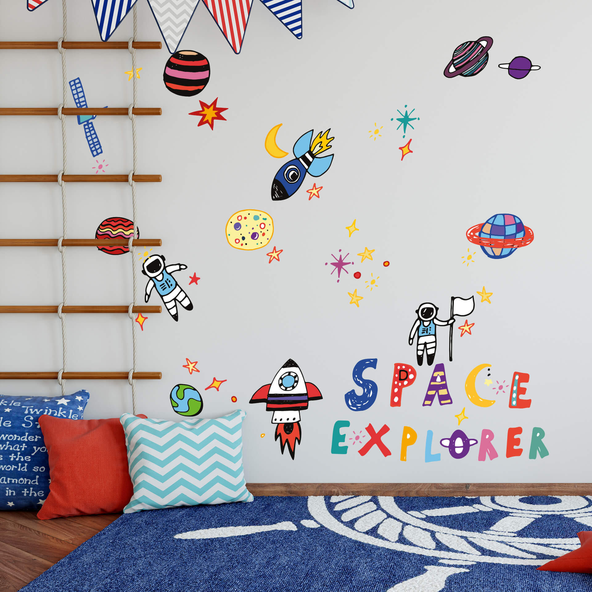 wandtattoo weltraum Wandtattoo Weltraum Astronauten Set | wall-art.de