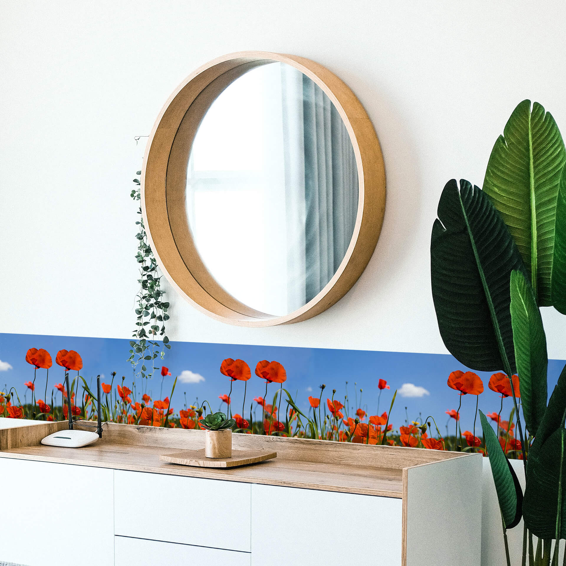 Border Red Poppy Wall sticker