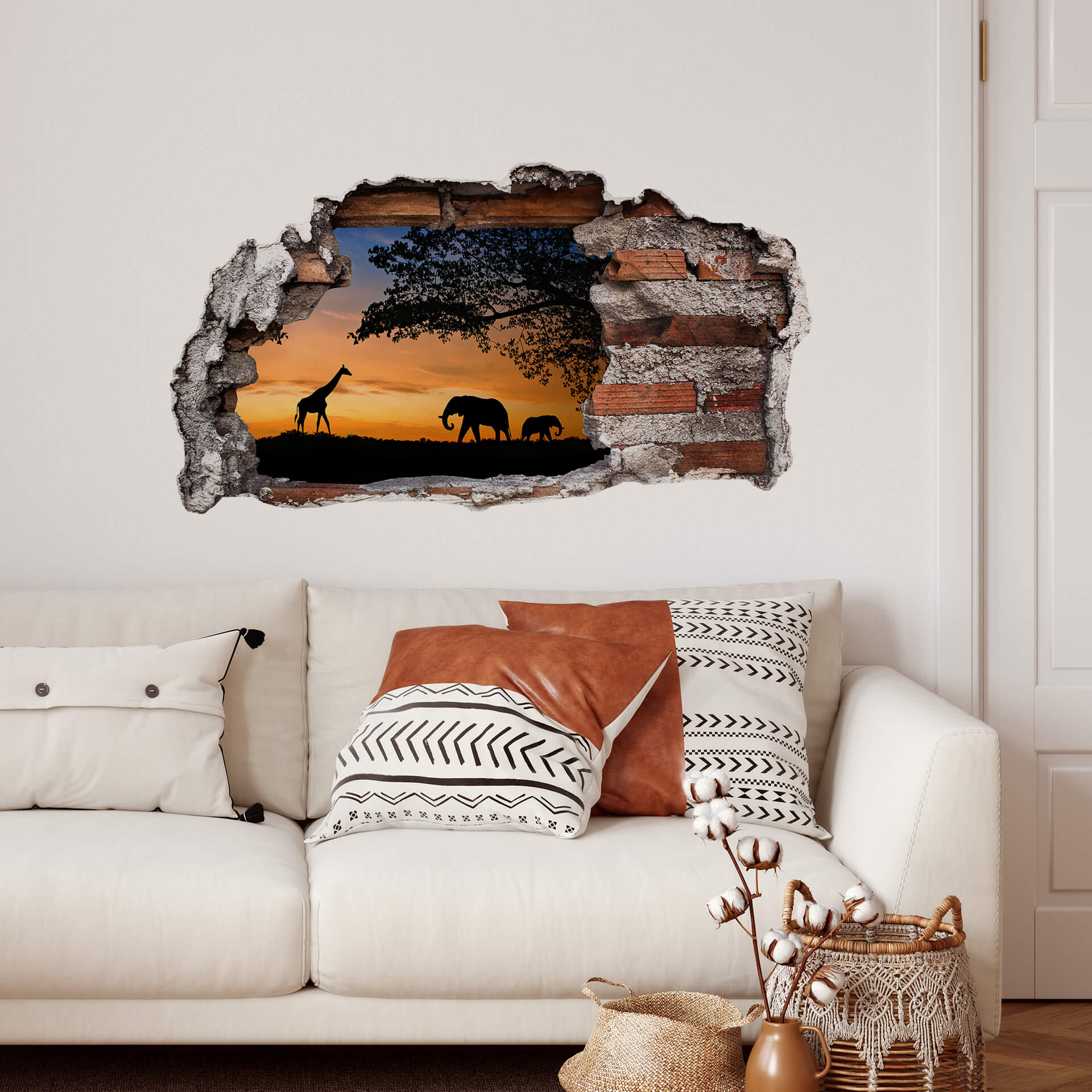 3D Muursticker African Sunset wallart.nl