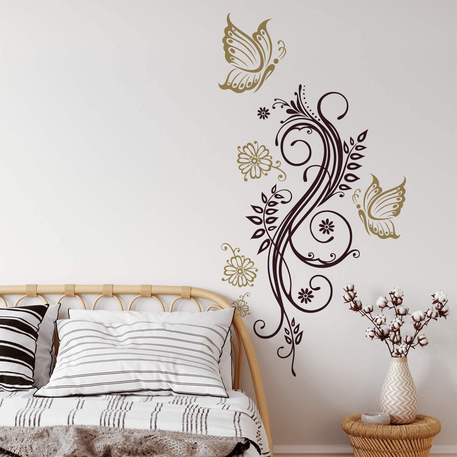 Wandtattoo Blumenranke 8 (2-farbig) | wall-art.de