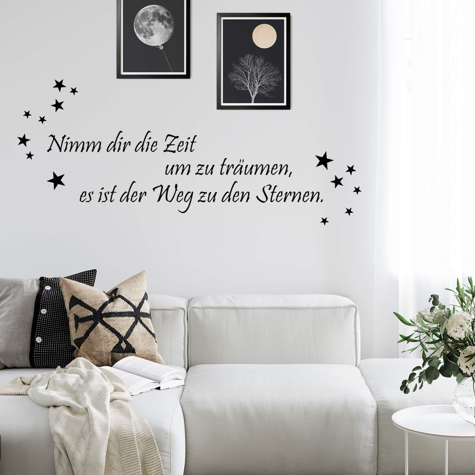 KLEBEHELD Wandtattoo „Nimm Dir Zeit Zu Träumen, Es Ist Der Weg Zu Den Sternen“ – Selbstklebend, Verschiedene Farben & Größen