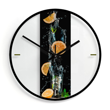 Horloge Murale Décorative Citron - 30x30 Cm, Bois, Style Nordique Pour Cuisine Ou Salon