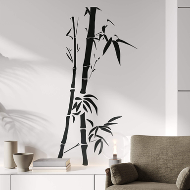 Amsinck+Sell 3D Wandtattoo Bambus & Steine – Transparent, Kräftige Farben, Leicht Anzubringen, Für Kreative Wandgestaltung