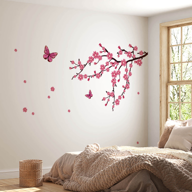 Wandtattoo Japanischer Kirschbaum – 130 X 75 Cm, Schwarz, Mehrteilig, Rückstandslos Entfernbar