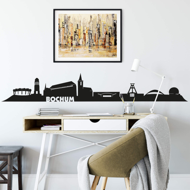 Samunshi® Wandsticker Mannheim Skyline – Schwarze Vinyl-Aufkleber, 30 X 6,9 Cm, Für Die Wand