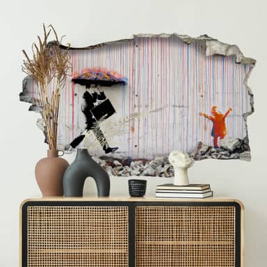 Poster Sur Toile Banksy Policeman And Girl - Tableau Moderne Encadré - Fabriqué En Italie