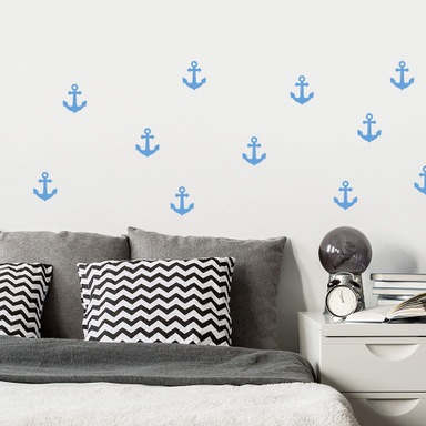 Autocollant Mural Ancre Et Nom De Famille – Personnalisation Nautique – Décoration Contemporaine – Fabriqué Aux USA