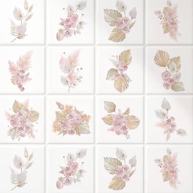Kiwistar Adesivi Per Piastrelle Rosa Satinato – 25 Pezzi 15x15 Cm – Rinnovare Pareti Cucina E Bagno